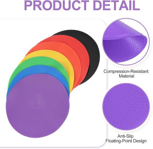 PATIKIL Spot Markers 9 Inch, 12 Pcs Non-Slip Floor Dots Agility Markers Flat Field Cones Poly Dots for Gym PE Speed Training Dance Soccer Basketball Sports, Orange/Purple in Saudi Arabia