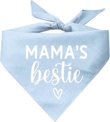 Mama's Bestie Dog Bandana | 100% Cotton for Mom | Valentine's Day | Prop Photoshoot |Navy, One Size (735) in Saudi Arabia