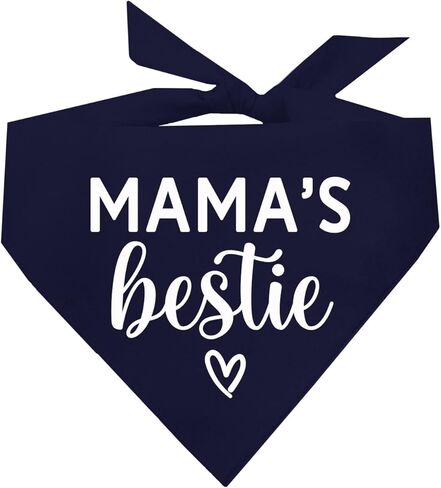 Mama's Bestie Dog Bandana | 100% Cotton for Mom | Valentine's Day | Prop Photoshoot |Navy, One Size (735) in Saudi Arabia