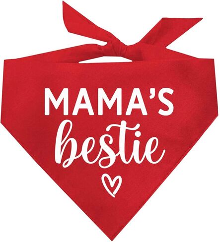 Mama's Bestie Dog Bandana | 100% Cotton for Mom | Valentine's Day | Prop Photoshoot |Navy, One Size (735) in Saudi Arabia