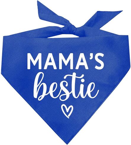 Mama's Bestie Dog Bandana | 100% Cotton for Mom | Valentine's Day | Prop Photoshoot |Navy, One Size (735) in Saudi Arabia