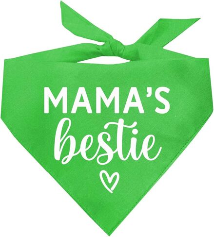 Mama's Bestie Dog Bandana | 100% Cotton for Mom | Valentine's Day | Prop Photoshoot |Navy, One Size (735) in Saudi Arabia