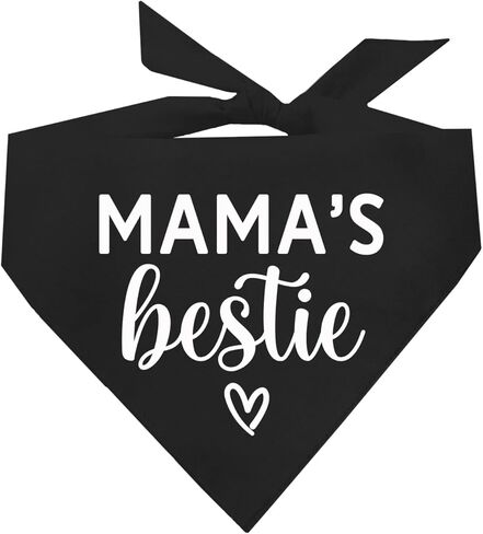 Mama's Bestie Dog Bandana | 100% Cotton for Mom | Valentine's Day | Prop Photoshoot |Navy, One Size (735) in Saudi Arabia