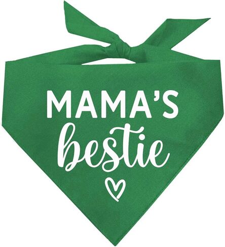 Mama's Bestie Dog Bandana | 100% Cotton for Mom | Valentine's Day | Prop Photoshoot |Navy, One Size (735) in Saudi Arabia