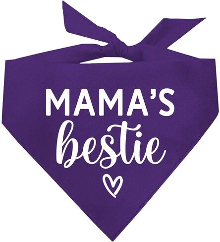 Mama's Bestie Dog Bandana | 100% Cotton for Mom | Valentine's Day | Prop Photoshoot |Navy, One Size (735) in Saudi Arabia