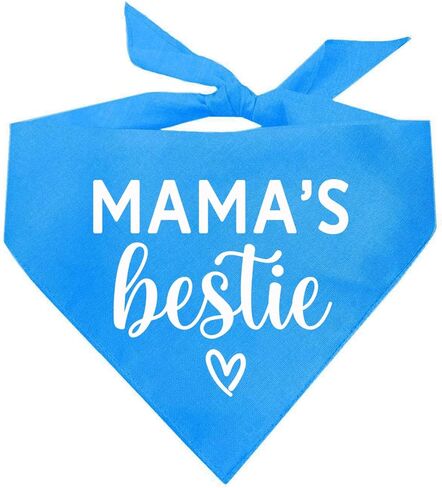 Mama's Bestie Dog Bandana | 100% Cotton for Mom | Valentine's Day | Prop Photoshoot |Navy, One Size (735) in Saudi Arabia