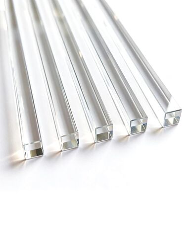 5 قطع من قضبان الأكريليك المربعة، 3.28 قدم من قضبان الأكريليك الشفافة وشريط من البلاستيك للحرف اليدوية وإضاءة البستنة (0.6 × 0.6 سم) in Kuwait