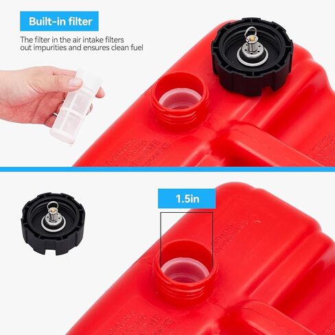 3 Gallon Marine Tank, 12 L Portable Marine Tank, Boat Marine Transfer Tank with Hose, I-Shaped Handle in Kuwait