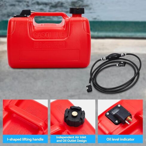 3 Gallon Marine Tank, 12 L Portable Marine Tank, Boat Marine Transfer Tank with Hose, I-Shaped Handle in Kuwait