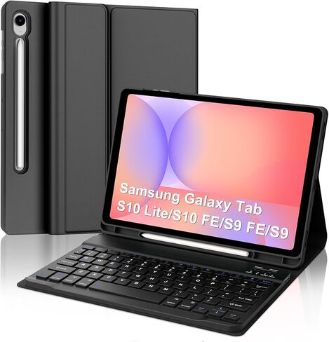 حالة لوحة المفاتيح Samsung Galaxy Tab S9 11 "2023 ، حالة Smart Folio مع حامل القلم S ، 7 ألوان RGB ، لوحة مفاتيح لاسلكية قابلة للفصل المغناطيسي لـ Galaxy Tab S8 2022/S7 2020 11 بوصة ، أسود in Kuwait