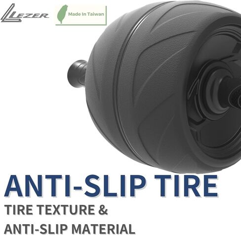 عجلة LEZER Ab Roller، تمرين البطن، عريضة جدًا 5.5 بوصة، عجلة تمرين، معدات اللياقة البدنية المنزلية، القوة الأساسية، العضلات، وسادة الركبة السميكة، صنع في تايوان باللون الأسود in Kuwait