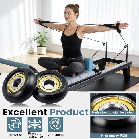 عجلات دوارة بديلة من Aero Pilates مقاس 32 مم POM ناعمة وهادئة الانزلاق 4 عبوات لآلة الإصلاح in Kuwait