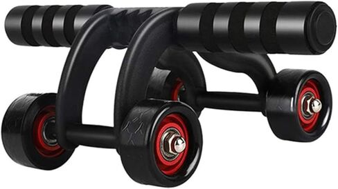 4-Wheel Ab Roller Abdominal Exercise Roller for Six Pack Abs, Core Workout Trainer, Stomach Exercises with Knee Mat, Sport Fitness for Men and Women in Saudi Arabia