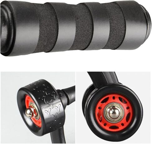4-Wheel Ab Roller Abdominal Exercise Roller for Six Pack Abs, Core Workout Trainer, Stomach Exercises with Knee Mat, Sport Fitness for Men and Women in Saudi Arabia