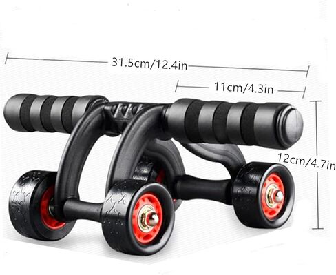 4-Wheel Ab Roller Abdominal Exercise Roller for Six Pack Abs, Core Workout Trainer, Stomach Exercises with Knee Mat, Sport Fitness for Men and Women in Saudi Arabia