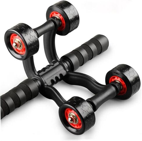 4-Wheel Ab Roller Abdominal Exercise Roller for Six Pack Abs, Core Workout Trainer, Stomach Exercises with Knee Mat, Sport Fitness for Men and Women in Saudi Arabia