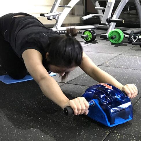 أب رولر لتمارين البطن، بكرات تمارين البطن، أسطوانة البطن 4 عجلات، قبضة مريحة لتمارين القوة الأساسية للاستخدام في المنزل وصالة الألعاب الرياضية in Kuwait