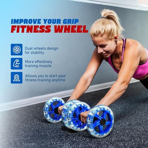 Ab Wheel Roller For Core Workout, Ab Roller Fitness Exercise Wheel Devices Abdominal Trainer for Men Women Core Strength Training Home Gym Fitness Equipment in Saudi Arabia
