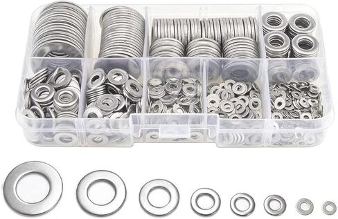 360 Pieces 8 Sizes 304 Stainless Steel Washers Assortment Kit, Lock Metal Washer for Screw(M2 M2.5 M3 M4 M5 M6 M8 M10) in Saudi Arabia