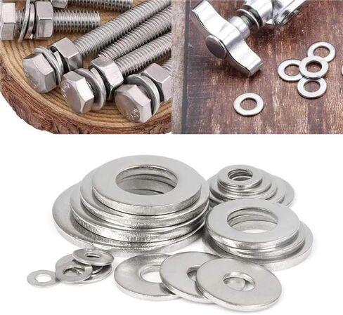 360 Pieces 8 Sizes 304 Stainless Steel Washers Assortment Kit, Lock Metal Washer for Screw(M2 M2.5 M3 M4 M5 M6 M8 M10) in Saudi Arabia