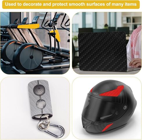 HARFINGTON 1 Set 6D Carbon Fiber Vinyl Wrap 3.9" x 5ft PVC Self-Adhesive Car Sticker Waterproof Wrap Roll for DIY Decor Automotive Exterior Interior Protection with Scraper Tool, Black in Saudi Arabia
