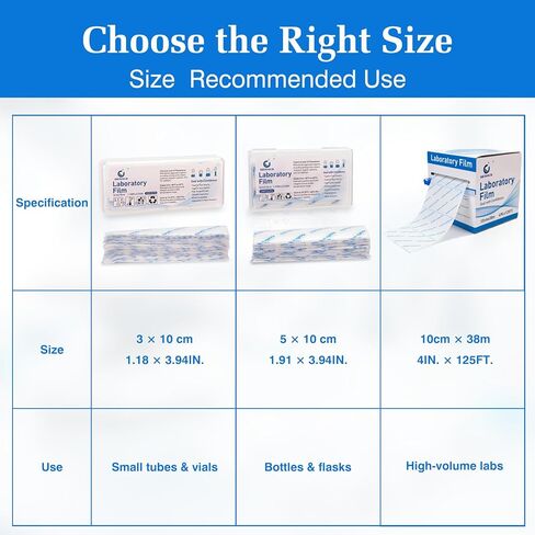 Lab Sealing Film, Plastic Film,4in(10cm)×125FT(38m),Laboratory Use, Highly Stretchable (Over 500%) in Kuwait