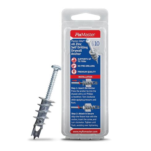 #8 Nylon Self-Drilling Drywall Anchors w/Screws (25 Anchors & 25 Screws) – Premium Nylon 66 Hollow Wall Anchors for 3/8"-5/8" Drywall – Shock-Resistant Hold, Easy Install - 75lb Holding Strength in Saudi Arabia