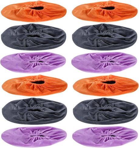 6 Pairs Reusable Bowling Shoe Covers for Adults, Thickened Non-Slip Indoor Fabric Protectors, Washable Anti-Skid Shoe Slipcovers for Men and Women, Size 4.5-13 in Saudi Arabia
