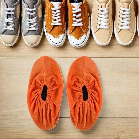 6 Pairs Reusable Bowling Shoe Covers for Adults, Thickened Non-Slip Indoor Fabric Protectors, Washable Anti-Skid Shoe Slipcovers for Men and Women, Size 4.5-13 in Saudi Arabia