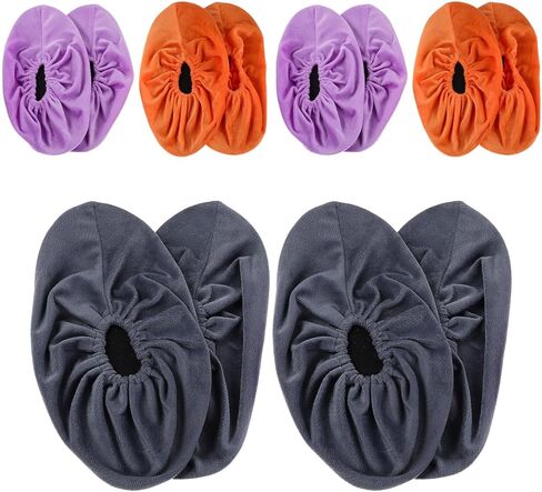 6 Pairs Thickened Bowling Shoe Covers Non-Slip Fuzzy Fabric Slipcovers Reusable Washable Elastic Protectors for Adults Indoor Use in Saudi Arabia