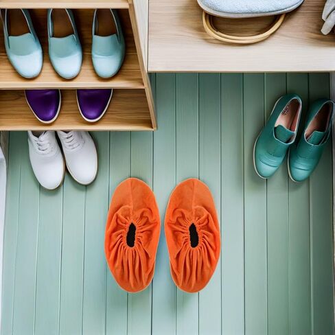 6 Pairs Thickened Bowling Shoe Covers Non-Slip Fuzzy Fabric Slipcovers Reusable Washable Elastic Protectors for Adults Indoor Use in Saudi Arabia