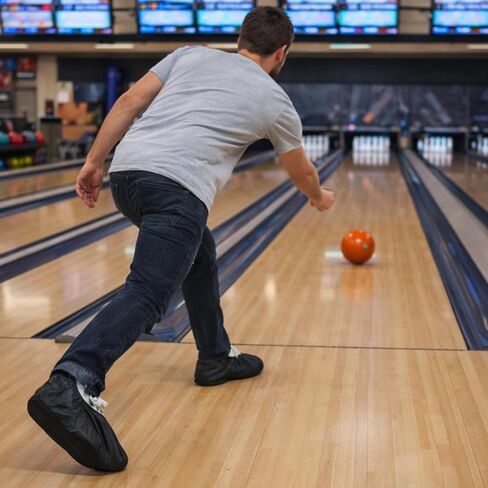 Pair Bowling Shoe Covers, Black, 14.7 In, Waterproof Fabric, Anti-Dust, Polyester, Sleeve, Universal Fit For Men Women in Kuwait