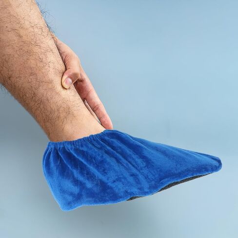 Ciieeo 6 Pairs Reusable Bowling Shoe Covers Non-slip Velvet Indoor Shoe Protectors with Washable Anti-skid Sole for Home Use in Burgundy, Navy, Blue, Coffee, Purple, and Silver in Saudi Arabia