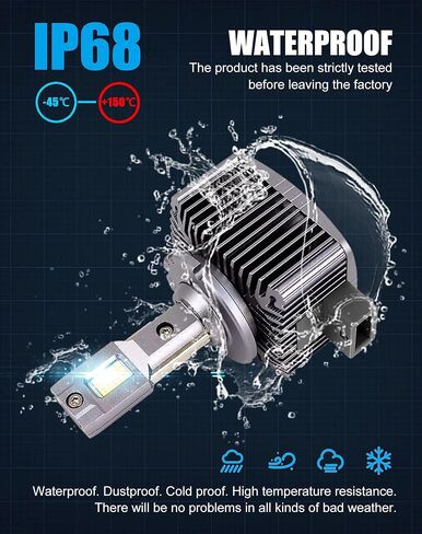 مصابيح LED D1S 6500K 110W 30000Lm، 66144 66140 85140 85415 مصابيح بديلة زينون HID، مصابيح الضباب، عبوتان in Kuwait