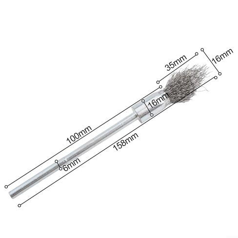 Extended Handle Polishing Brush Cleaning Brush 6Mm Handle Stainless Steel Wire Brush - Torch 6*16*158Mm Scrub Brushes for Cleaning Detailing Brush in Saudi Arabia