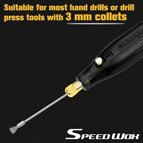 SPEEDWOX 10 Pack Extended Stainless Steel Wire Brush Pen Wire Brush Rust Paint Removal Bits Steel Cleaning End Brushes Pen 3mm Mandrel Rust Paint Removal Bits Polishing Rotary Tools Accessories in Saudi Arabia