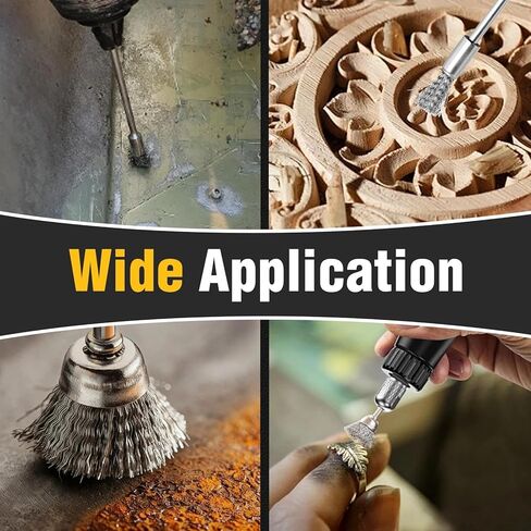 SPEEDWOX 10 Pack Extended Stainless Steel Wire Brush Pen Wire Brush Rust Paint Removal Bits Steel Cleaning End Brushes Pen 3mm Mandrel Rust Paint Removal Bits Polishing Rotary Tools Accessories in Saudi Arabia