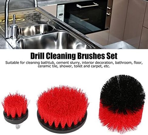 Electric Drill Cleaning Brush Kit Extended Long Nylon Scrub Brush Attachment Set for Grout Remover Home Improvement in Saudi Arabia