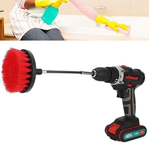 Electric Drill Cleaning Brush Kit Extended Long Nylon Scrub Brush Attachment Set for Grout Remover Home Improvement in Saudi Arabia