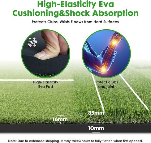 سجادة جولف مقاس 5 × 4 أقدام مع صينية كروية، سجادات ضرب جولف سميكة 26 مم للفناء الخلفي، نطاق القيادة، التدريب الداخلي والخارجي، حصيرة العشب مع 3 تي شيرت للتدريب على القيادة المتأرجحة in Kuwait