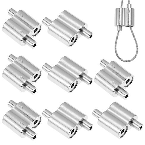 QWORK M3 Wire Rope Cable Clamp for 1/16 Inch Rope, 8 Pcs 1/16" Two Way Wire Rope Clips, Alloy Double Holes Wire Cable Fastener Clip in Saudi Arabia