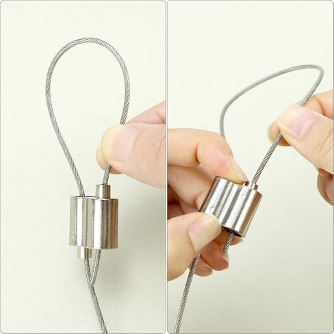 QWORK M3 Wire Rope Cable Clamp for 1/16 Inch Rope, 8 Pcs 1/16" Two Way Wire Rope Clips, Alloy Double Holes Wire Cable Fastener Clip in Saudi Arabia