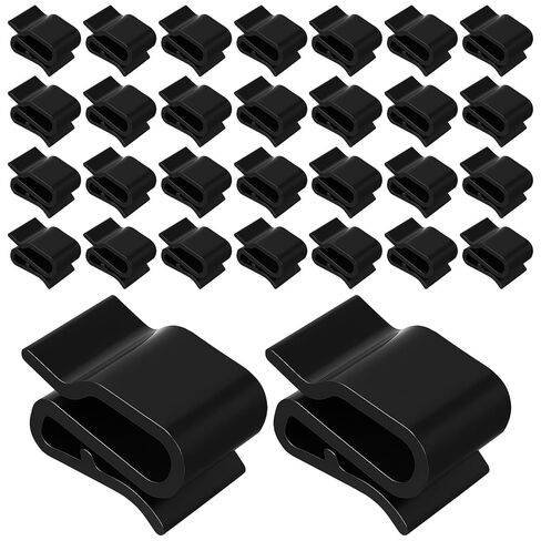 30 Pcs Trailer Frame Wire Clips, Solar Panel Clip, Plastic Wires Clip, Cable Clips Outdoor, S-Clip, Solar Panel Double Wire Clamps, Electrical Cord Management (Black, 25 x 16mm) in Saudi Arabia
