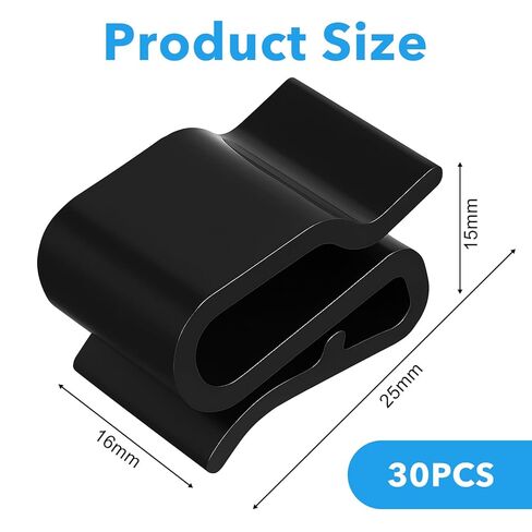 30 Pcs Trailer Frame Wire Clips, Solar Panel Clip, Plastic Wires Clip, Cable Clips Outdoor, S-Clip, Solar Panel Double Wire Clamps, Electrical Cord Management (Black, 25 x 16mm) in Saudi Arabia