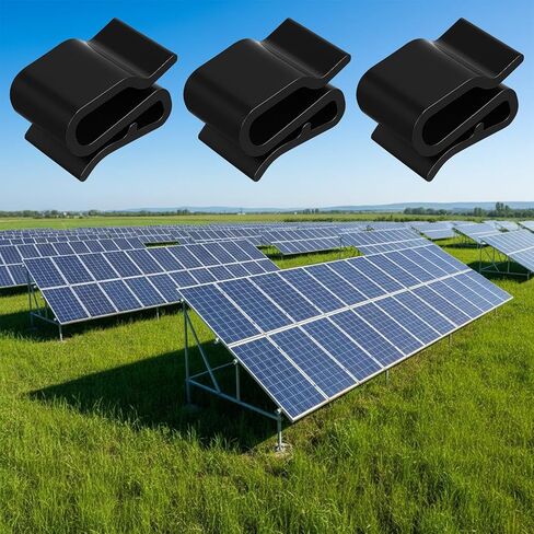 30 Pcs Trailer Frame Wire Clips, Solar Panel Clip, Plastic Wires Clip, Cable Clips Outdoor, S-Clip, Solar Panel Double Wire Clamps, Electrical Cord Management (Black, 25 x 16mm) in Saudi Arabia
