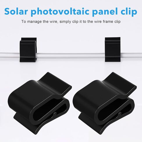 30 Pcs Trailer Frame Wire Clips, Solar Panel Clip, Plastic Wires Clip, Cable Clips Outdoor, S-Clip, Solar Panel Double Wire Clamps, Electrical Cord Management (Black, 25 x 16mm) in Saudi Arabia