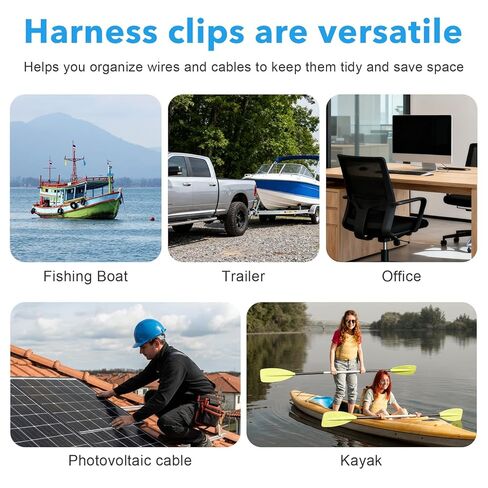 30 Pcs Trailer Frame Wire Clips, Solar Panel Clip, Plastic Wires Clip, Cable Clips Outdoor, S-Clip, Solar Panel Double Wire Clamps, Electrical Cord Management (Black, 25 x 16mm) in Saudi Arabia