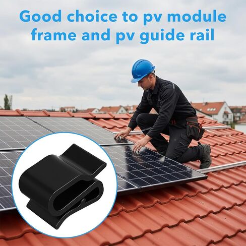 30 Pcs Trailer Frame Wire Clips, Solar Panel Clip, Plastic Wires Clip, Cable Clips Outdoor, S-Clip, Solar Panel Double Wire Clamps, Electrical Cord Management (Black, 25 x 16mm) in Saudi Arabia
