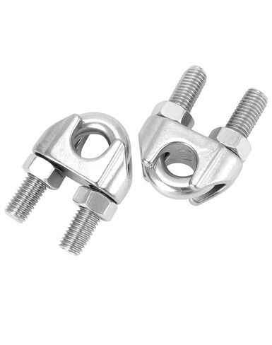 QWORK M16 Wire Rope Clamp 5/8" Cable Clip Set, 10 Pcs 304 Stainless Steel U Bolt for Rigging, Flag Line & Tent Support in Saudi Arabia