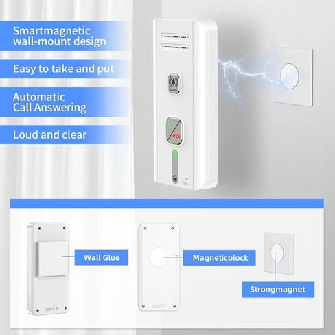 2 Way Intercoms Wireless for Home Office,2026 Upgraded Magnetic Adsorption Long Range Intercom System,Portable Room to Room 30 Days Long Standby Time 5 Level Volume Adjustment, Expand to 5 Intercoms in Kuwait